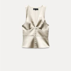 Zara Satin Sleeveless Top